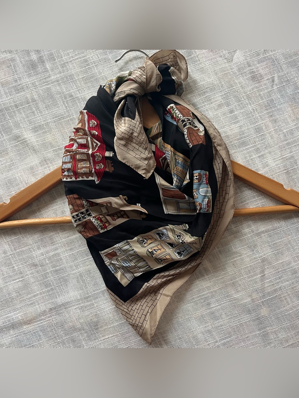 100% Silk Scarf '90's Cityscape